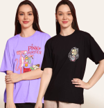 Chic Printed T-Shirt for Women – Lightweight Cotton Blend in Beige