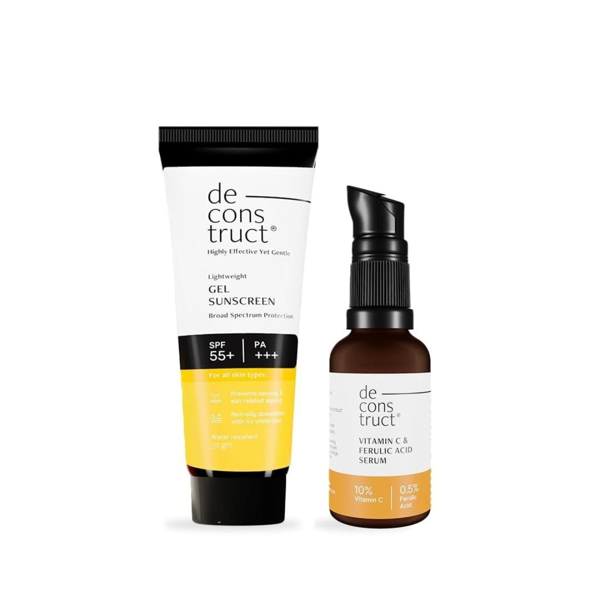 @Miniexpress.lk - 2026-06-30T175904.384 Deconstruct Sun Protect Duo 10% Vitamin C Face Serum (30 ml) + Gel Sunscreen (50 g) (Pack of 2) - Image 1