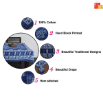 Hand Block Printed Tablecloth for 6-Seater - Image 2