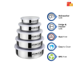 Steel Containers Set for Kitchen (Set of 5) - Image 2