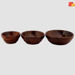 Wooden Platters for Kitchen – Brown, Set of 3 - Image 3