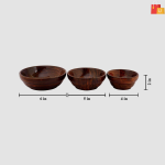 Wooden Platters for Kitchen – Brown, Set of 3 - Image 2