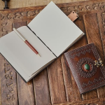 Leather Handmade Craft Dairy with Metal lock - Image 4