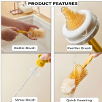 Baby Bottle Drying Rack with Brush 2 in 1 - Image 3