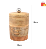 Round Wooden Salt Cellar with Spoon | Multi-Purpose Spice, Tea, and Seasoning Jar - Image 2