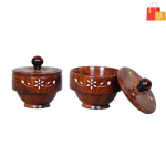 2 Set of Wooden Sugar and Spice Pot| Perfect for Kitchen Storage