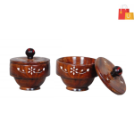 2 Set of Wooden Sugar and Spice Pot| Perfect for Kitchen Storage