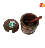Elegant Multi-Use Wooden Bowl with Lid and Spoon for Dining Table