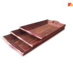 Doon Furniture Wooden Serving Tray Set | Handcrafted Trays with Brass Detailing - Image 2