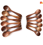 Premium Wooden Spoon Set by SMR | Handcrafted Teak Wood Kitchen Tools - Pack of 6