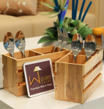 Premium Teak Wood Tissue and Cutlery Holder | Durable & Eco-Friendly Kitchen Décor Essentials - Image 3