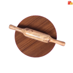Kitchenware Wooden Chakla Belan Set | 2-Piece Combo: 10-Inch Wooden Chakla & 12-Inch Rolling Pin | Perfect for Roti, Chapati, and Dough Rolling | Durable & Smooth Finish | Kitchen Essential