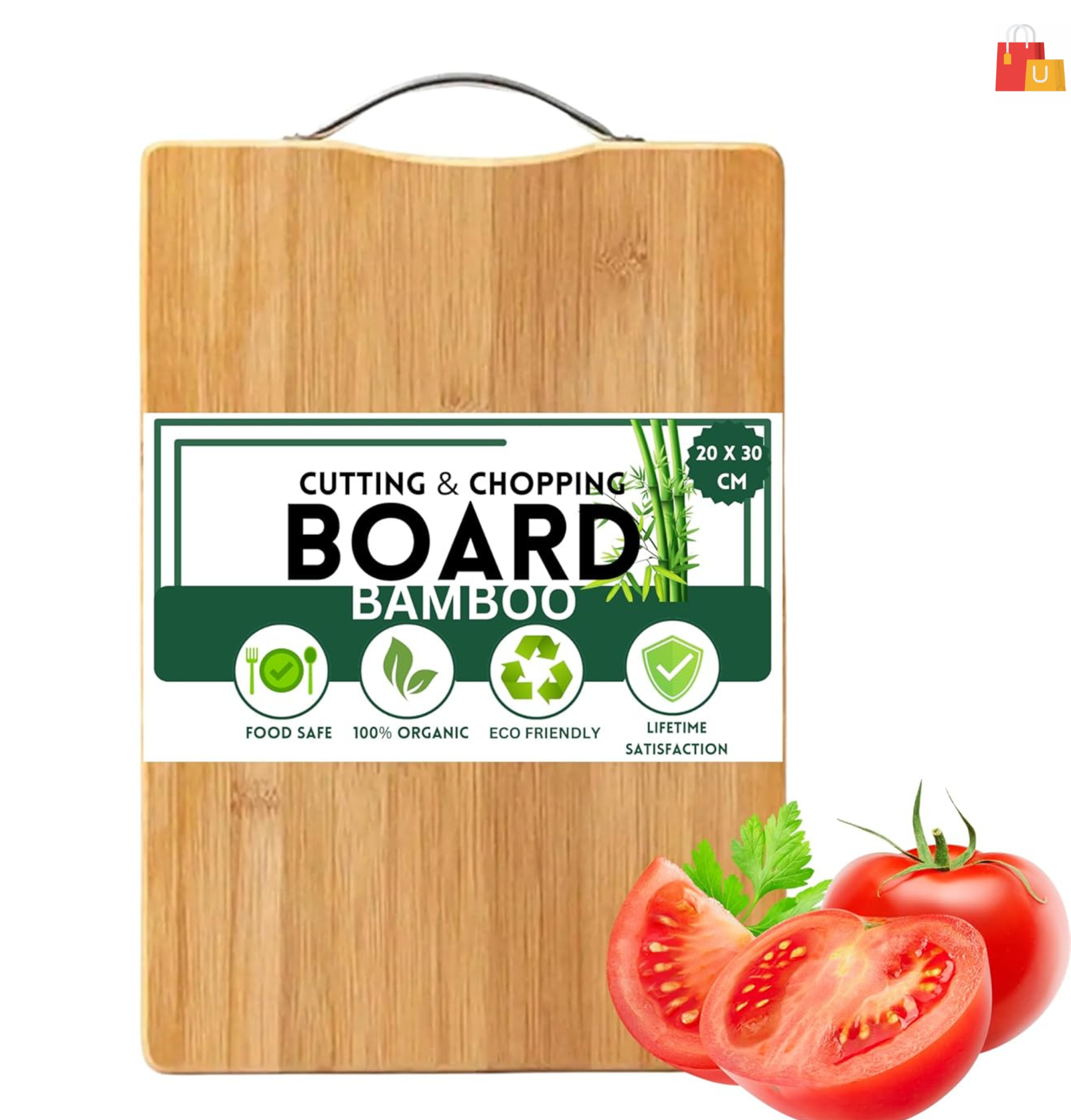 united design - 2025-01-09T112822.476 Durable Wooden Chopping Board for Vegetables and Kitchen Use – Size 20x30 cm - Image 1