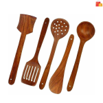 Cooking Spoons Set of 5 – Non-Stick Kitchen Utensil Set for Cooking, Serving, and Stirring – Durable & Easy to Use Kitchen Tools