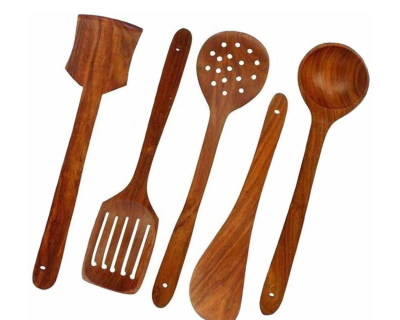 Cooking Spoons Set of 5 – Non-Stick Kitchen Utensil Set for Cooking, Serving, and Stirring – Durable & Easy to Use Kitchen Tools