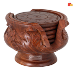 Wooden Handmade Carved Coaster