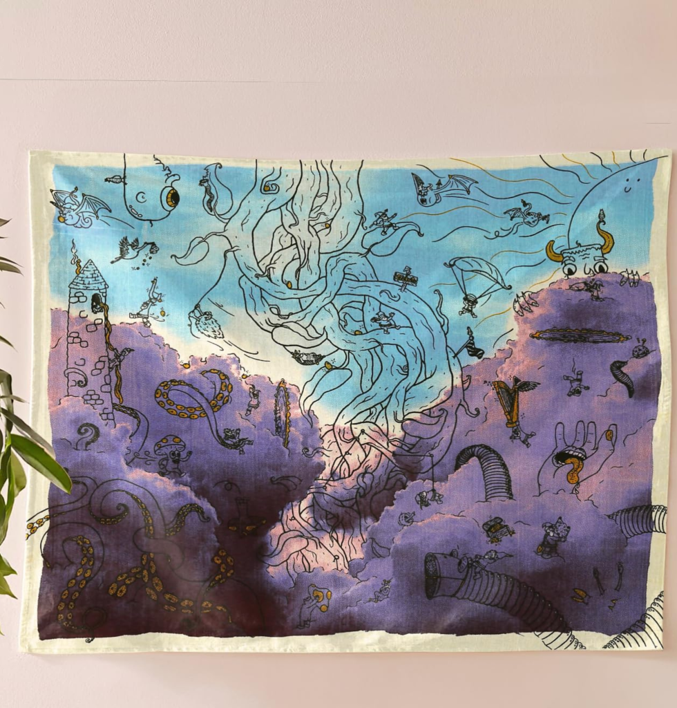 Cloudy Doodles Wall Hanging
