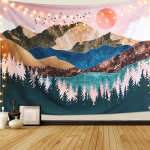 Sunset Mountain Forest Tapestry