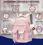 Trendy Water Resistant Backpack for Girls - Image 2