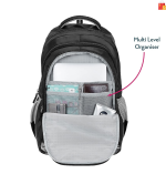 Black Backpack for Girls -19-Inch, 3 Compartments - Image 2