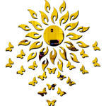 Sun Golden Decorative Mirror