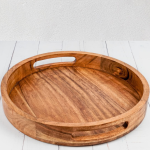 Durable Wooden Tray with Handles – Perfect for Serving and Display
