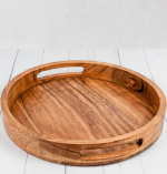 Durable Wooden Tray with Handles – Perfect for Serving and Display