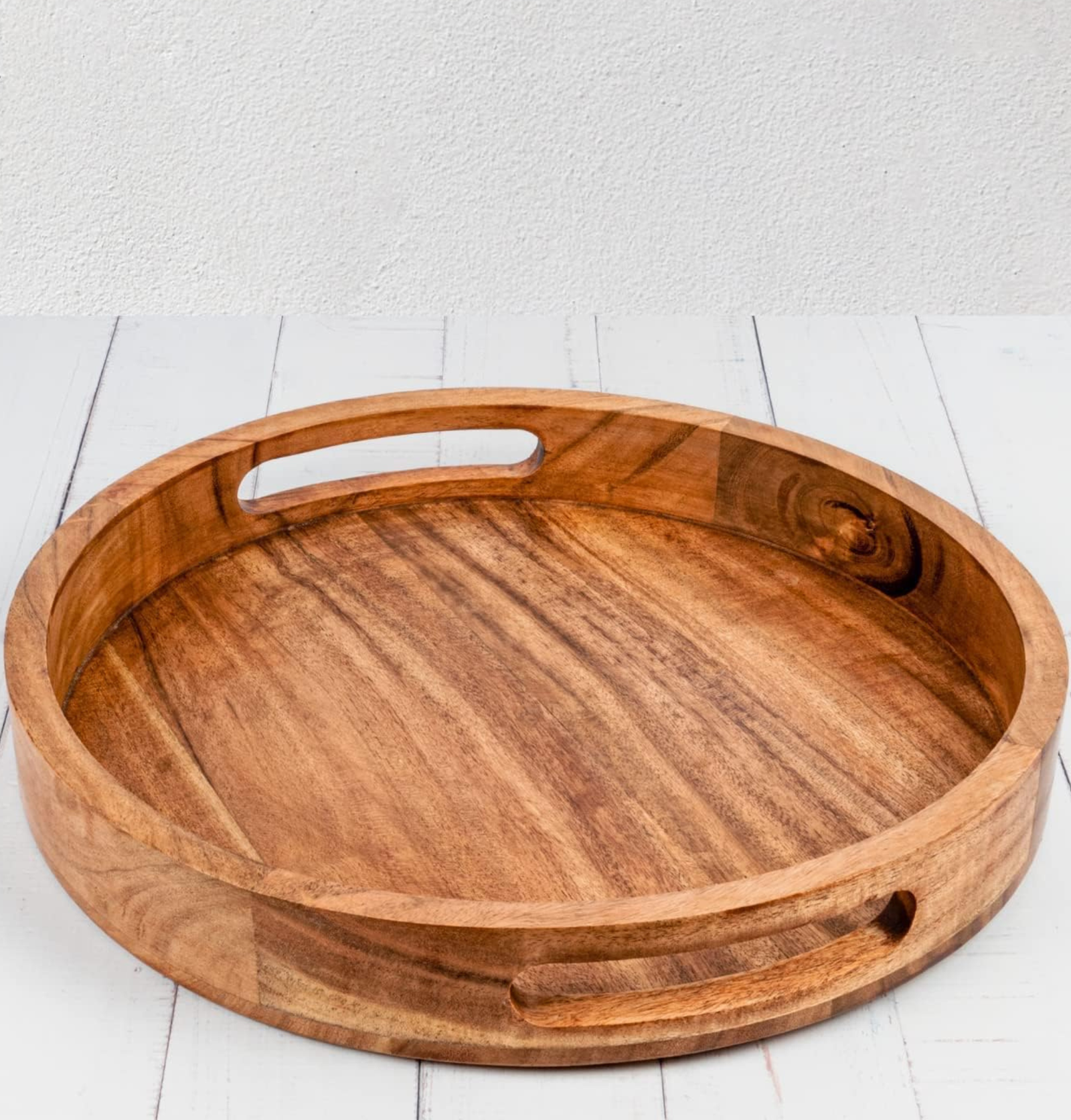 united design (34) Durable Wooden Tray with Handles – Perfect for Serving and Display - Image 1