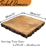 ADA Handicraft Premium  Wood Square Serving Tray - Image 2