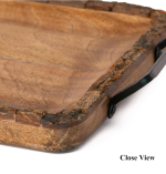Stylish Wood Serving Tray with Black Metal Accents – Stylish and Functional - Image 4