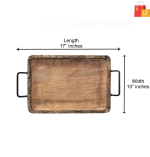 Stylish Wood Serving Tray with Black Metal Accents – Stylish and Functional - Image 2