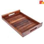 Elegant Sheesham Wood Rectangle Tray – Perfect for Dining and Kitchen Use
