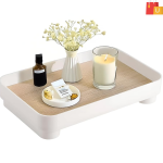 Multi-Purpose Wooden Tray for Perfume, Towels, and Countertop Organization