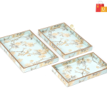 Set of 3 enamel Coated MDF Wooden Trays – Decorative and Functional - Image 3