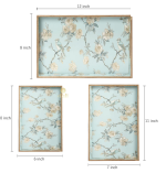 Set of 3 enamel Coated MDF Wooden Trays – Decorative and Functional - Image 2