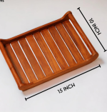 Durable Teak Wood Tray – Perfect for Serving, Organizing, and Dining Tables - Image 3