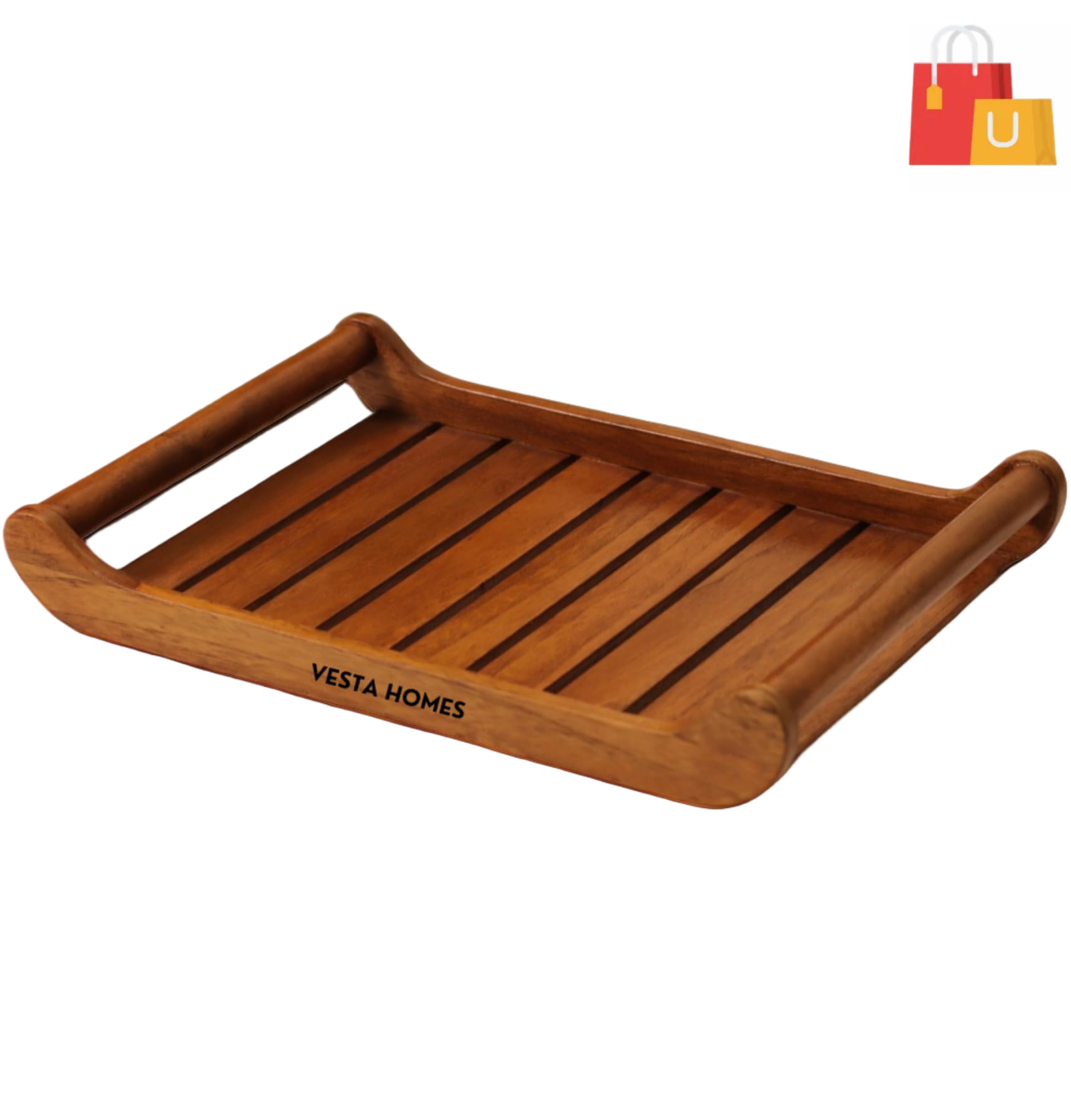 united design (69) Durable Teak Wood Tray – Perfect for Serving, Organizing, and Dining Tables - Image 1