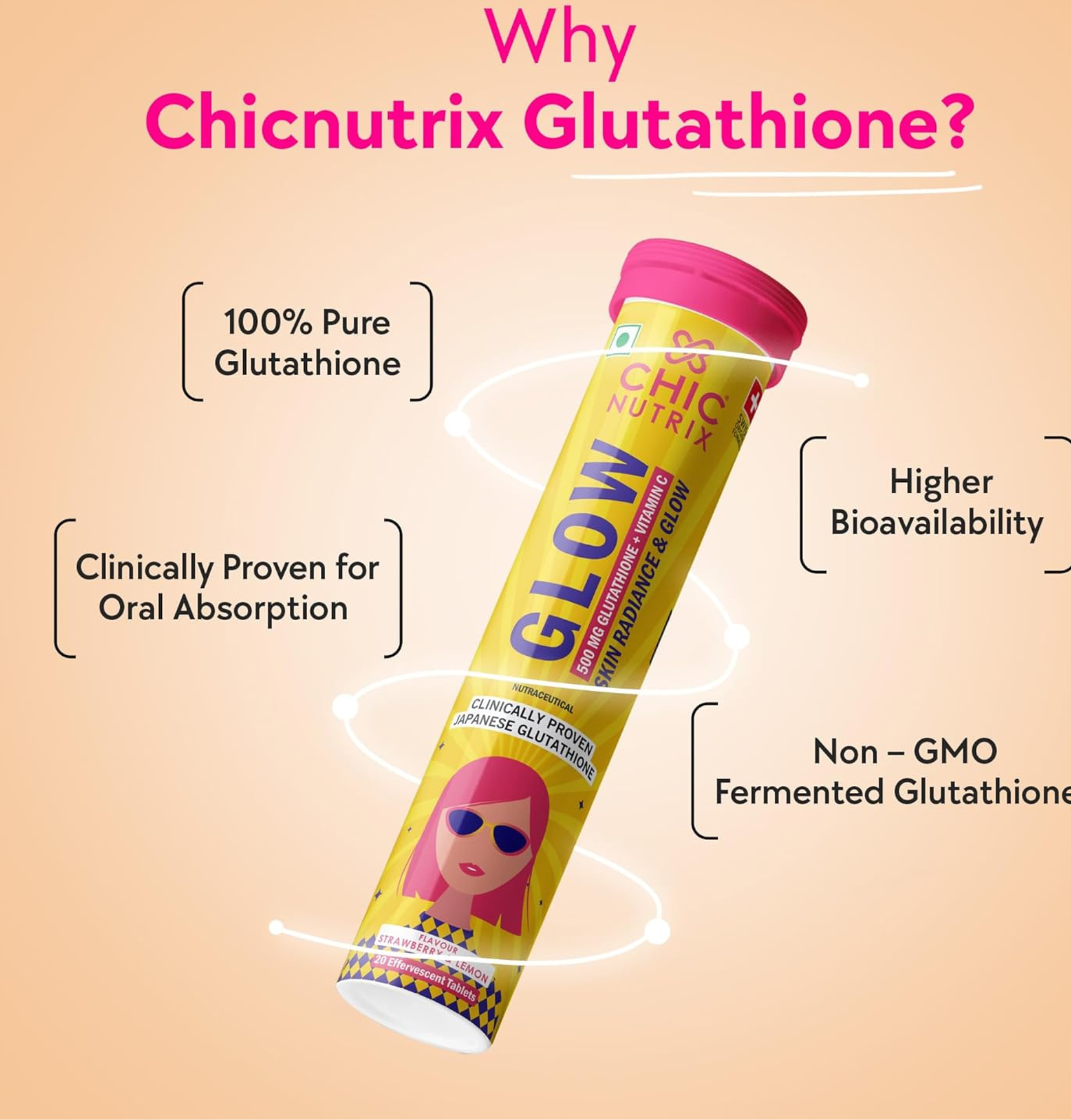 Chicnutrix Glow Effervescent Tablets - Clear skin in Sri Lanka |  miniexpress.lk