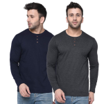 Men Solid Full Sleeve Cotton T-Shirt
