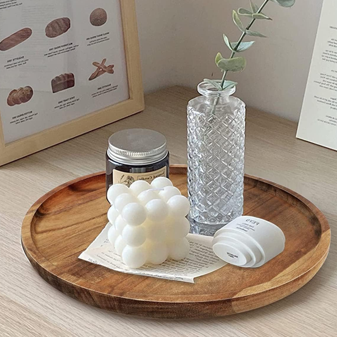 Small Wooden Round Tray