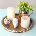 Stylish Wooden Round Tray for Serving