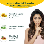 OZiva Plant Based Natural Vitamin E Capsules for Face & Hair (Pack of 1, 30 Capsules) - Image 2
