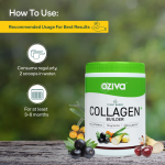 OZiva Plant Based Collagen Builder Powder (With Vitamin C) Berry Orange,250G & Plant Based Biotin 10000+ Mcg For Stronger Hair - Image 3