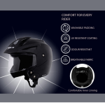 Vega Flip-Up Helmet for Men and Women with Clear Visor (M Size) - Image 2