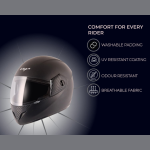Vega Lightweight Full Face Gloss Finish Helmet for Men and Women with Clear Visor - Image 3