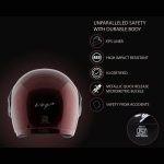 Vega Cruiser Lightweight & Compact with Peak Open Face Helmet - Image 2
