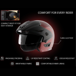 Vega Cruiser Lightweight & Compact with Peak Open Face Helmet - Image 3