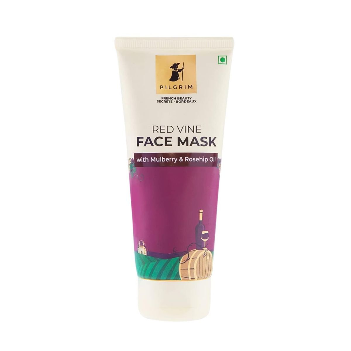 @Miniexpress.lk - 2026-07-02T235126.348 Pilgrim Anti Ageing Red Vine Face Pack & Mask Paste with Mulberry Extracts & Rosehip Oil for Glowing Skin 100 g - Image 1