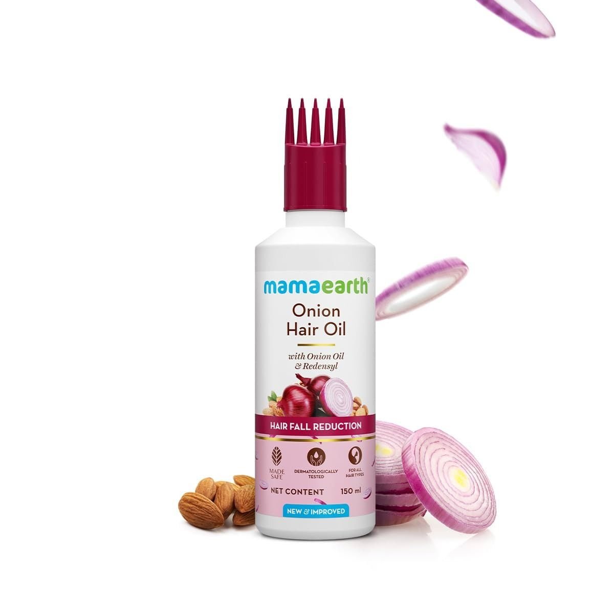 @Miniexpress.lk - 2026-07-04T221554.278 Mamaearth Onion Hair Oil for Hair Growth & Hair Fall Control with Redensyl - 150ml - Image 1