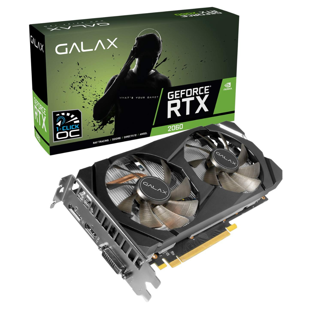 Miniexpress.lk - 2025-07-03T102720.043 Galax 6 GB GDDR6 PCI-E RTX 2060 1-Click OC, Black - Image 1